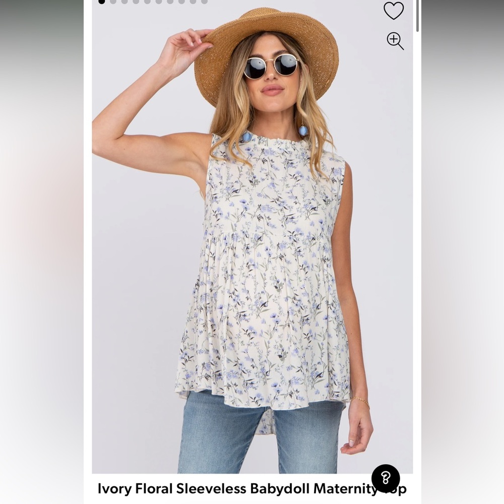 Lovely Melody Ivory Floral Sleeveless Babydoll Top